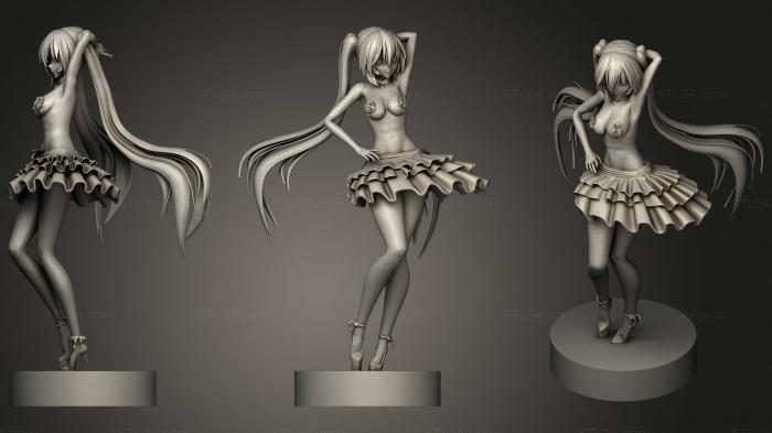 Статуэтки девушки (Игривая Танцовщица, STKGL_1309) 3D модель для ЧПУ станка