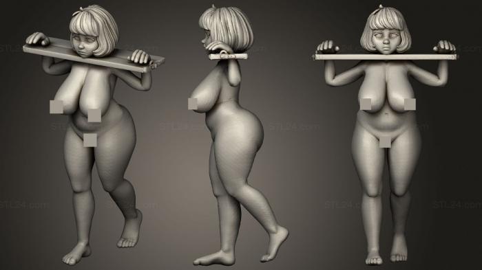 Figurines of girls (PLUMP WOMAN IN YOKE, STKGL_1310) 3D models for cnc