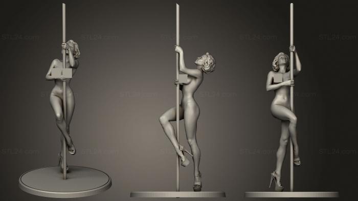 Статуэтки девушки (Танец на шесте, STKGL_1317) 3D модель для ЧПУ станка