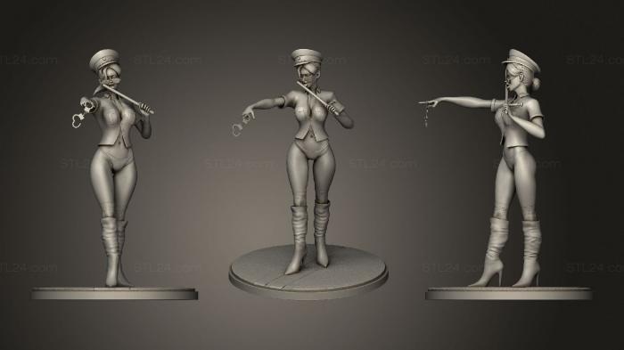 Figurines of girls (Police women, STKGL_1318) 3D models for cnc