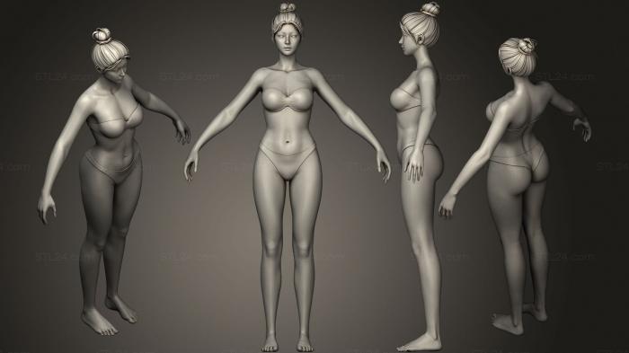 Realistic characters man woman child Highpoly