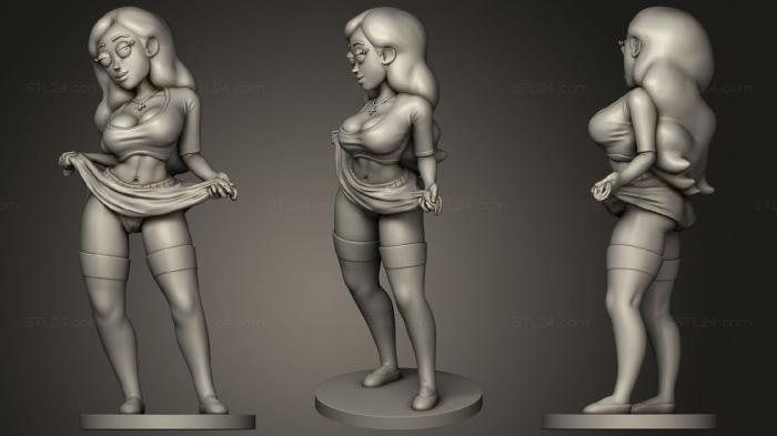 Статуэтки девушки (Рик И Морти Триша Ланге Tricia cloth, STKGL_1392) 3D модель для ЧПУ станка