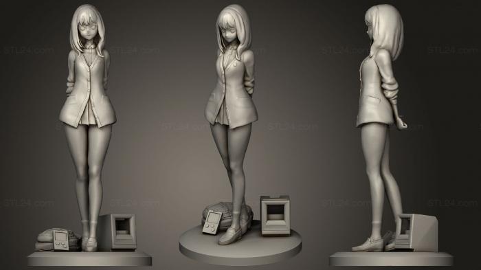 Статуэтки девушки (Рикка Такарада Студент Гридман, STKGL_1393) 3D модель для ЧПУ станка