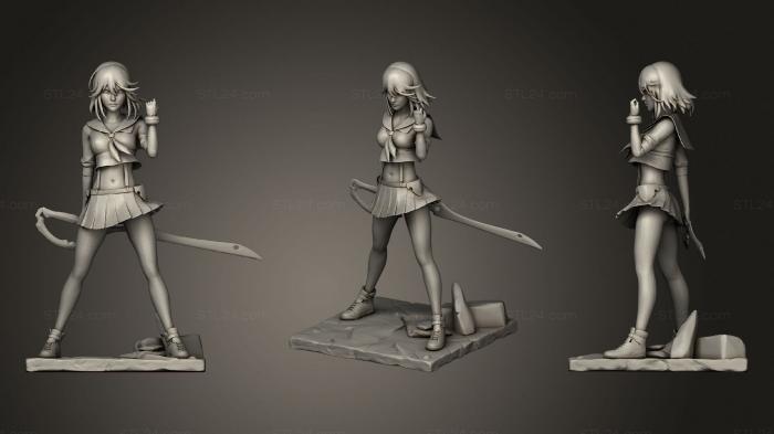 Статуэтки девушки (Рюко Убей ла Убей, STKGL_1412) 3D модель для ЧПУ станка