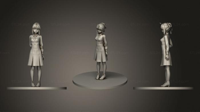 Статуэтки девушки (Сабля 01 2, STKGL_1414) 3D модель для ЧПУ станка