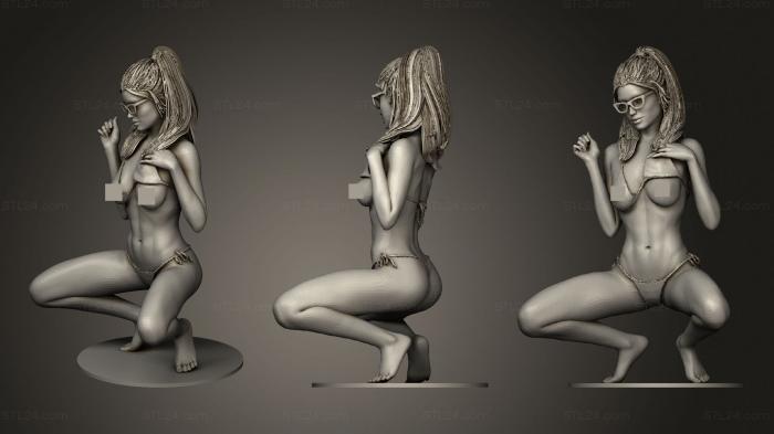 Статуэтки девушки (Сексуальная девушка в бикини, STKGL_1458) 3D модель для ЧПУ станка