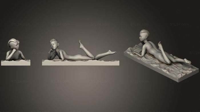 Статуэтки девушки (Сексуальная Девушка на пляже, STKGL_1471) 3D модель для ЧПУ станка