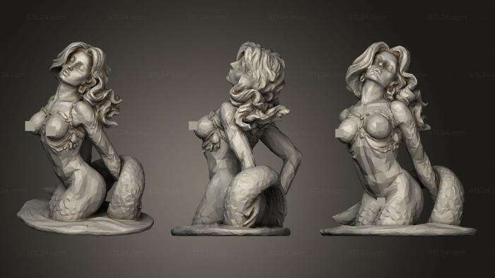 Статуэтки девушки (Сексуальная фигурка Русалки, STKGL_1479) 3D модель для ЧПУ станка