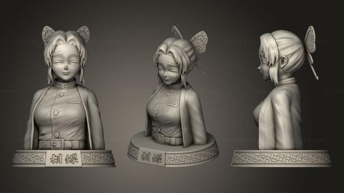 Статуэтки девушки (Синобу Кочо (Киметсуно Яиба), STKGL_1504) 3D модель для ЧПУ станка