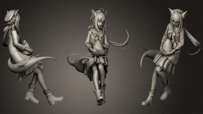 Статуэтки девушки (Шираками Фубуки, STKGL_1505) 3D модель для ЧПУ станка