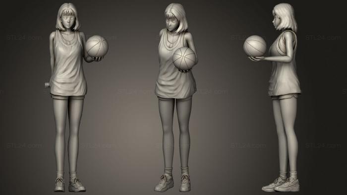 Figurines of girls (Slam Dunk Haruko Akagi, STKGL_1522) 3D models for cnc