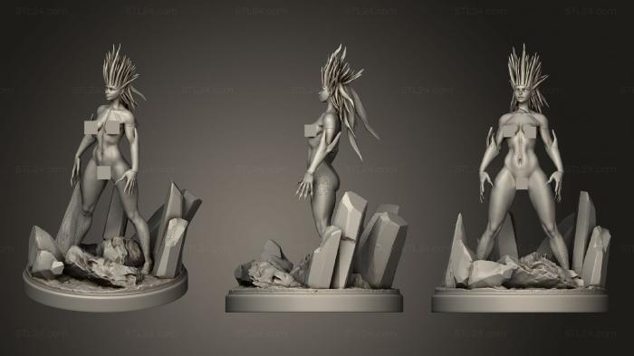 Статуэтки девушки (Снежная Королева, STKGL_1532) 3D модель для ЧПУ станка