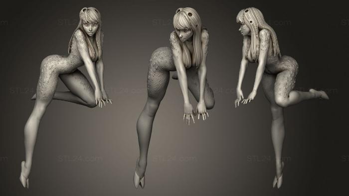 Figurines of girls (Standing on table girl, STKGL_1543) 3D models for cnc