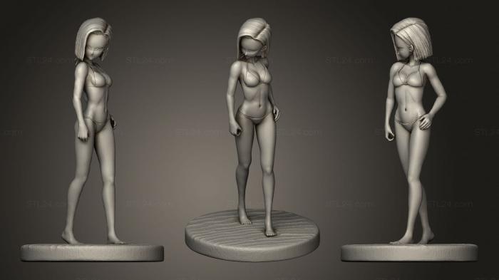 Статуэтки девушки (Девушка в стоячей стоя, STKGL_1544) 3D модель для ЧПУ станка