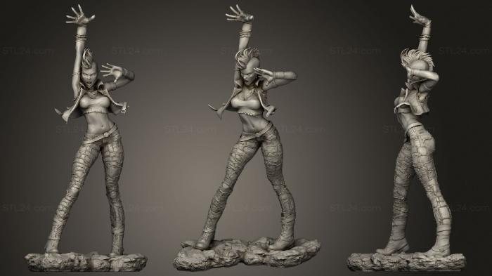 Статуэтки девушки (Штормовой Ирокезный Панк, STKGL_1548) 3D модель для ЧПУ станка