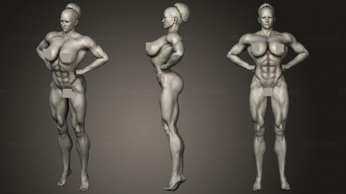 Figurines of girls (Strong Lady, STKGL_1550) 3D models for cnc