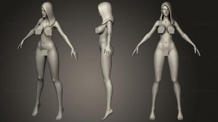 Figurines of girls (Stylized Female Large Breasts Highpoly version, STKGL_1553) 3D models for cnc