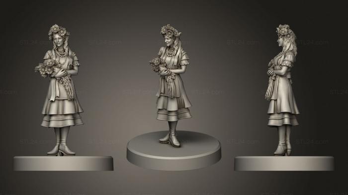 Figurines of girls (Sunflower Girl, STKGL_1558) 3D models for cnc