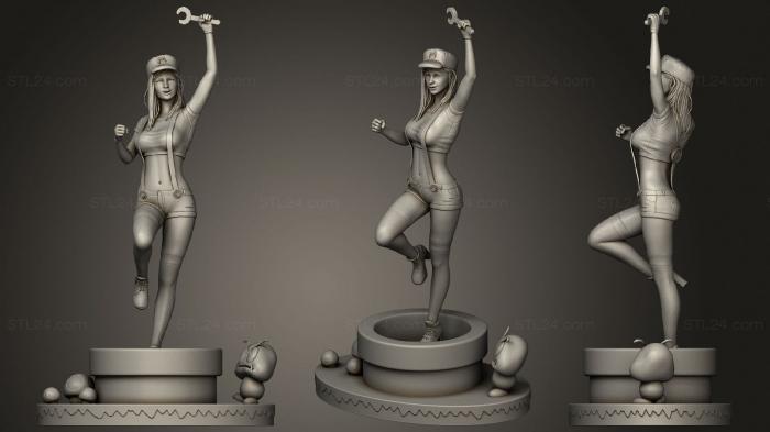 Статуэтки девушки (Исправлена девушка из супер Марио, STKGL_1560) 3D модель для ЧПУ станка