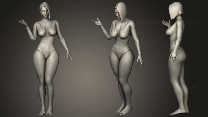 Статуэтки девушки (Купальник, STKGL_1575) 3D модель для ЧПУ станка