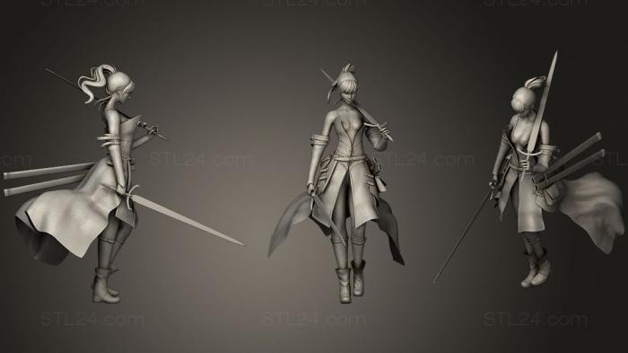 Figurines of girls (Sword Fighter, STKGL_1576) 3D models for cnc