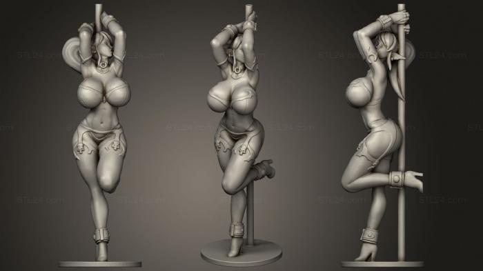 Статуэтки девушки (Танцовщица на Шесте Сикс, STKGL_1582) 3D модель для ЧПУ станка