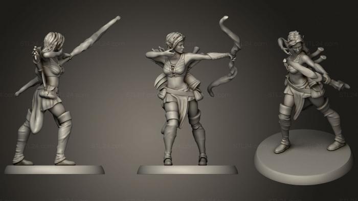 Figurines of girls (Tabletop Female Ranger Miniature, STKGL_1587) 3D models for cnc