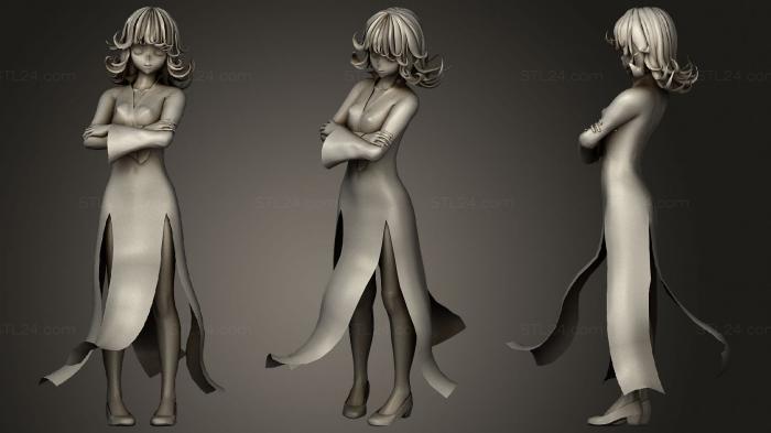 Figurines of girls (Tatsumaki 01, STKGL_1591) 3D models for cnc
