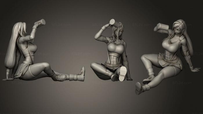 Figurines of girls (Tifa based on kajinman, STKGL_1608) 3D models for cnc