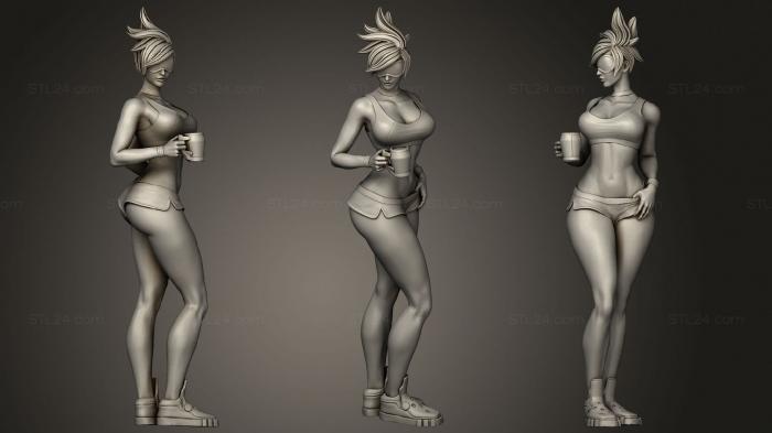 Figurines of girls (Tracer goes to the GYM 2, STKGL_1620) 3D models for cnc
