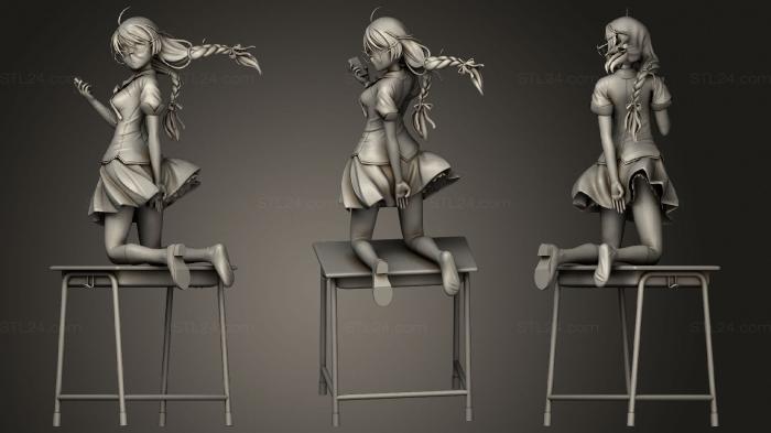 Figurines of girls (Tsubasa Hanekawa and Rushzilla Dragons Crown Sorceress, STKGL_1625) 3D models for cnc