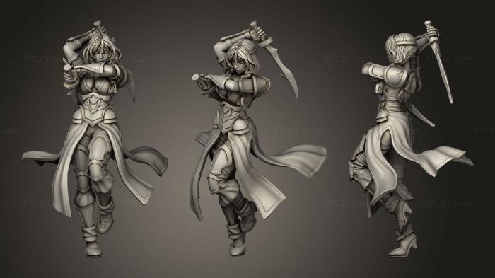 Figurines of girls (Twin Blade Female Ninja, STKGL_1628) 3D models for cnc