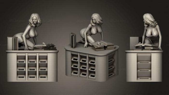 Статуэтки девушки (Женское бюро, STKGL_1637) 3D модель для ЧПУ станка