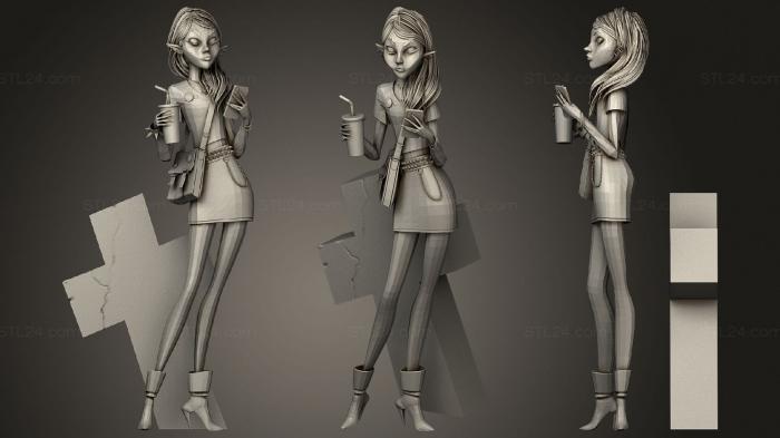 Статуэтки девушки (Леди - Вампир, STKGL_1643) 3D модель для ЧПУ станка