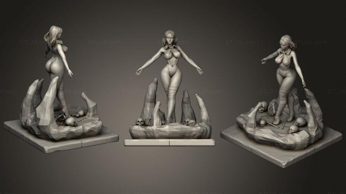Статуэтки девушки (Вампирелла, STKGL_1646) 3D модель для ЧПУ станка