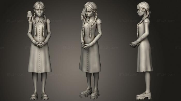 Статуэтки девушки (Среда Аддамс, STKGL_1670) 3D модель для ЧПУ станка