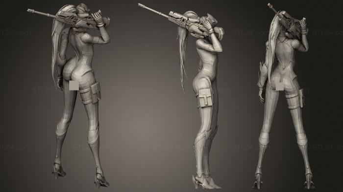Figurines of girls (Widowmaker OVERWATCH, STKGL_1676) 3D models for cnc