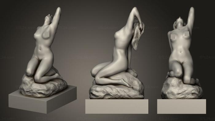 Статуэтки девушки (Женщина на скале, STKGL_1687) 3D модель для ЧПУ станка