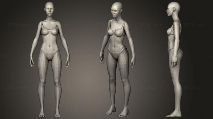 Статуэтки девушки (Женщина, STKGL_1688) 3D модель для ЧПУ станка