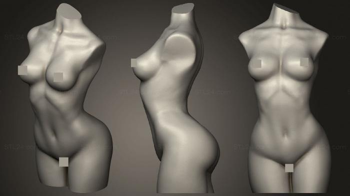 Статуэтки девушки (Женское тело для режима вазы, STKGL_1689) 3D модель для ЧПУ станка