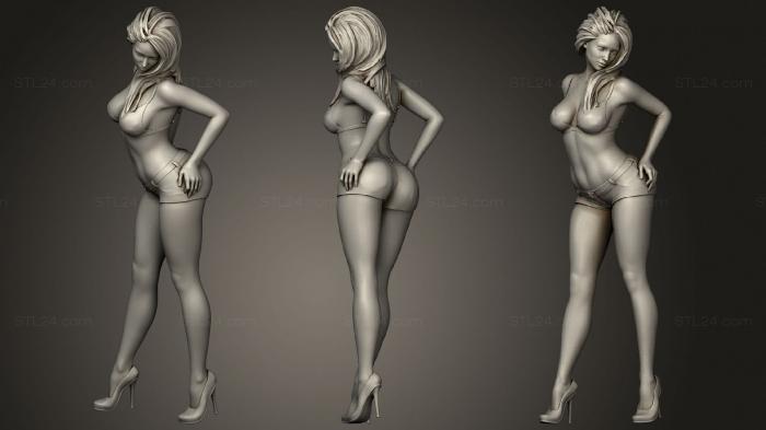 Figurines of girls (Woman in shorts 2, STKGL_1692) 3D models for cnc