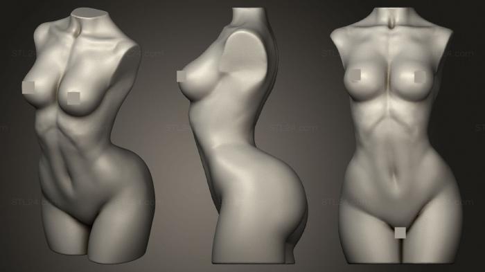 Статуэтки девушки (Лепка женского Торса, STKGL_1700) 3D модель для ЧПУ станка