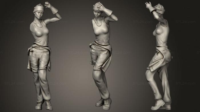 Figurines of girls (Woman welding, STKGL_1701) 3D models for cnc