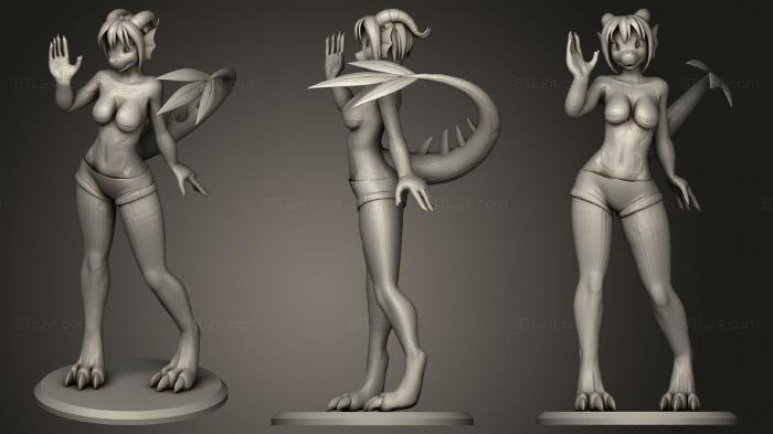 Figurines of girls (Yubbi Figure Shirtless, STKGL_1719) 3D models for cnc