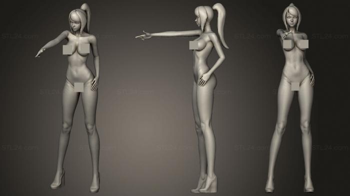Статуэтки девушки (Нулевая Масть Самус Альтернативная Поза, STKGL_1728) 3D модель для ЧПУ станка