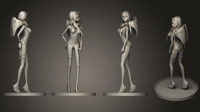 Figurines of girls (Zero two, STKGL_1730) 3D models for cnc