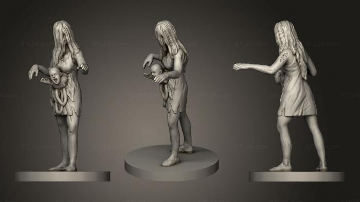 Статуэтки девушки (Мать- зомби, STKGL_1734) 3D модель для ЧПУ станка