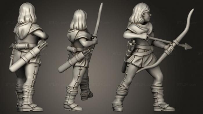 Figurines of girls (28Mm Archery Set, STKGL_1738) 3D models for cnc