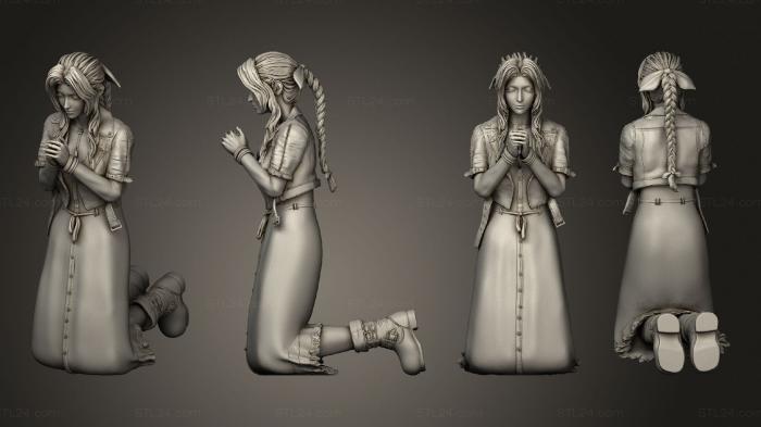 Статуэтки девушки (Аэрит, Стоящая на коленях, STKGL_1748) 3D модель для ЧПУ станка
