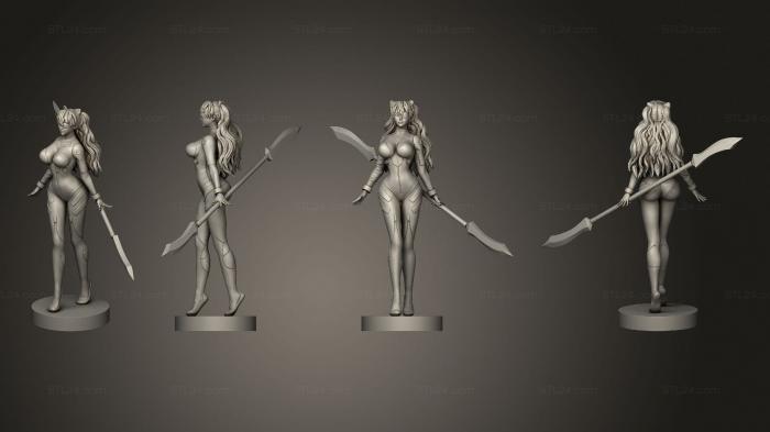 Статуэтки девушки (Аска Лэнгли Сохрю, STKGL_1772) 3D модель для ЧПУ станка